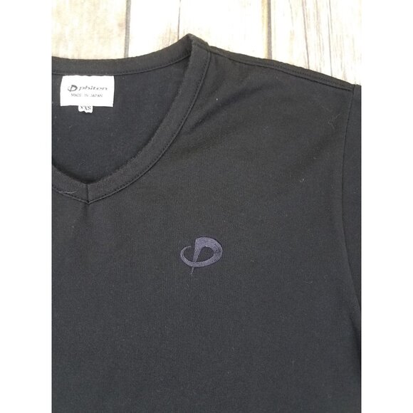 Phiten Titanium T Shirt Mens Size XXS Black Athletic Short Sleeves V Neck Japan - Picture 3 of 9